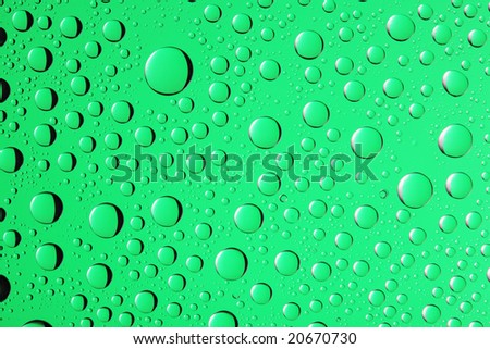 waterdrop background on green color