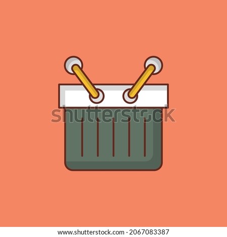 basket Vector illustration on a transparent background. Premium quality symbols.Vector line flat color icon for concept and graphic design.