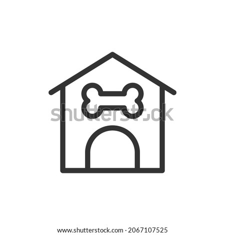 Dog house line icon in trendy style. Stroke vector pictogram isolated on a white background. Dog house premium outline icons.