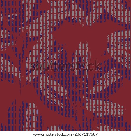 Floral seamless pattern with striped textures for fashion textiles and graphics
