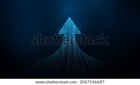Startup concept. Up arrow. Abstract circuit lines Futuristic technology digital hi tech background Royalty-Free Stock Photo #2067146687