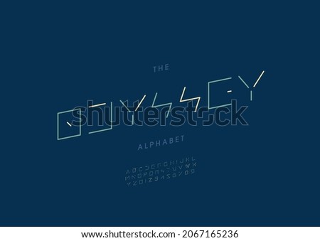 Vector of stylized odyssey alphabet and font Royalty-Free Stock Photo #2067165236