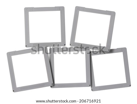 medium format slide frames isolated on a white background 