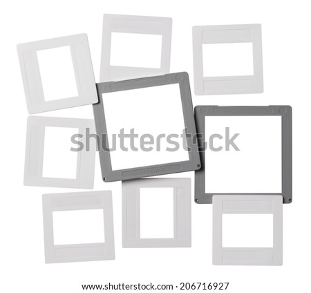 120 and 135 format slide frames isolated on a white background  