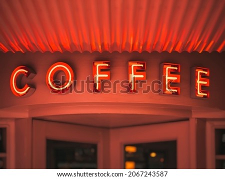 Coffee sign Neon Signage front shop cafe restaurant logo type design