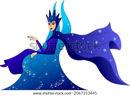 the snow queen sits on the throne Royalty-Free Stock Photo #2067253445