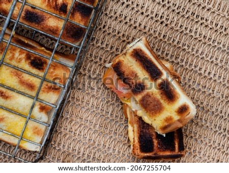 traditional South African flame grilled bread or braai bread toasties