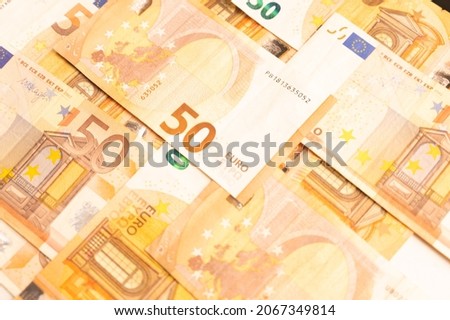 Financial success, wealth, profit concept. Flat banner with euro. Money finance currency concept. Banking concept. Ready for use, copy space.