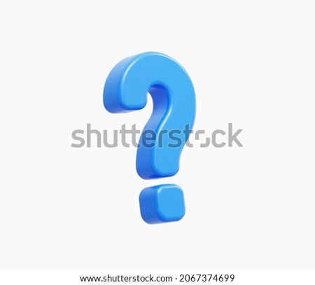 3d Realistic yellow question mark vector Illustration Royalty-Free Stock Photo #2067374699