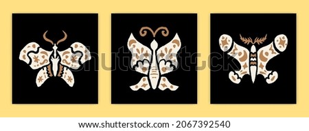 Mysterious Shamanic Poster Illustration of Butterfly