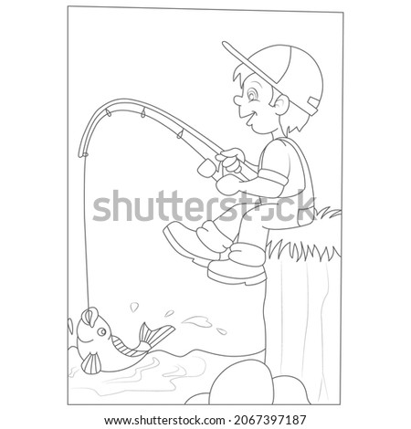Funny fishing coloring pages  |  Coloring pages, Free printable