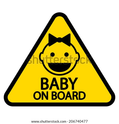 Baby on board sign on white background. Vector illustration.