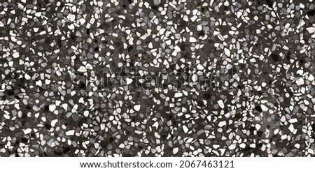 Scanned texture in high quality Terrazzo. Concrete wall with stones of different colors. White, gray and black stones.  Royalty-Free Stock Photo #2067463121