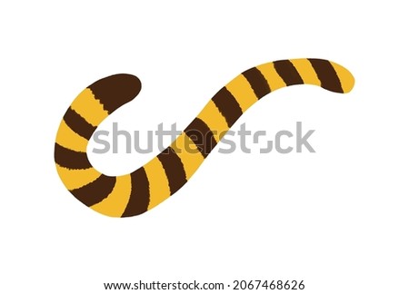 The minimal striped tail of Tabby Cat or Tiger vector illustration on white background. Chinese or Japanese zodiac Year of the Tiger concept. Royalty-Free Stock Photo #2067468626