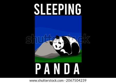 sleeping panda illustration design hand drawing