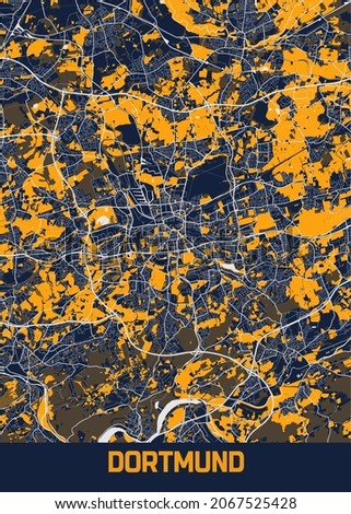 Dortmund Blue fresh City Map