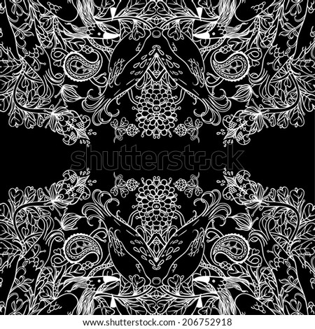 Vector decorative floral background, illustration with gorgeous ornamental frame.