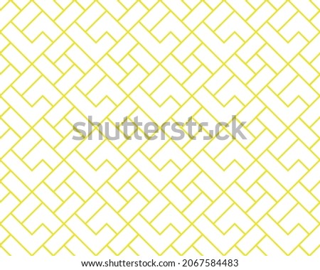 The geometric pattern with lines. Seamless vector background. White and yellow texture. Graphic modern pattern. Simple lattice graphic design