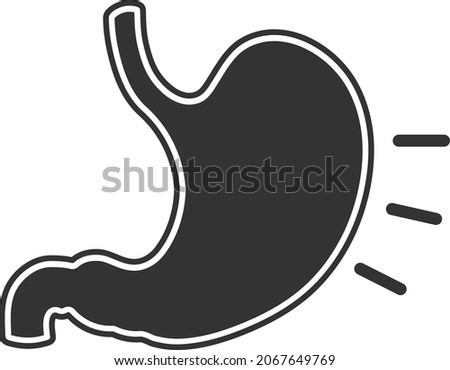 Stomach ache sign icon. sign simple line icon . Vector illustration
