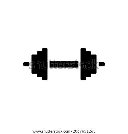 Dumbbell icon vector illustration. Gym sport fitness equipment pictogram on white