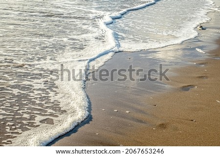 Sandy Beach and Light Wave Crashing