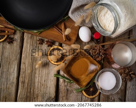 Composition of ingredients for the preparation of a sweet cake, cupcake, cake, cakes. Birthdays, Christmas, New Year's Eve, family holidays and celebrations. Restaurant, hotel, pastry shop.