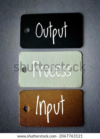 Input, process, output. illustration show the process