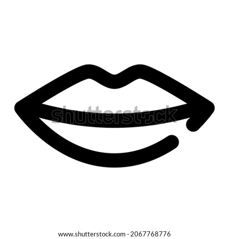 lip for beauty icon using line style