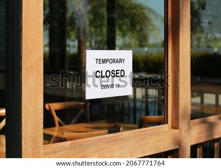 Shop temporary closed, covid 19