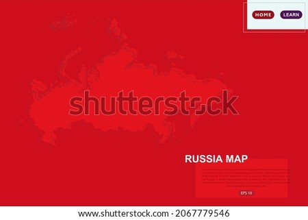 Russia Map - World Map International vector template with red color and outline sketch isolated on red background for education, design, website, banner - Vector illustration eps 10