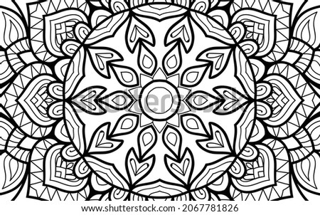 Mandala zen tangle design colouring book page for adults vector illustration template Vintage, pattern, decorative, elements, Henna, Mehndi