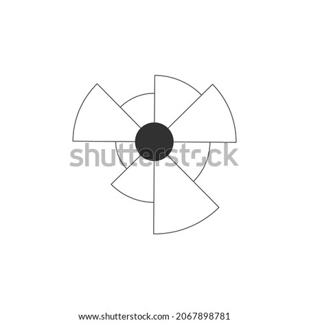 Windrose chart linear icon. Simple illustration of windrose chart vector icon for web. Stock Vector illustration isolated on white background.