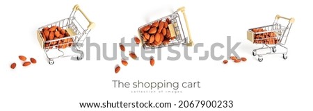The shopping cart is isolated on a white background. Empty trolley. High quality photo