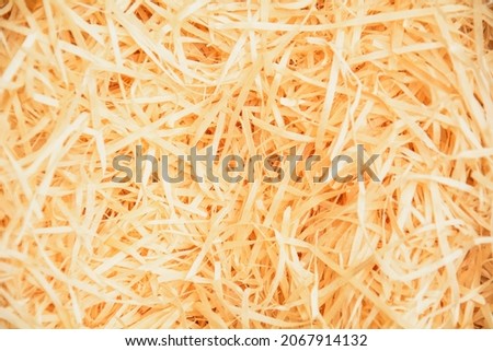 Sawdust, small shavings, packaging, gifts, mail, parcel, background, emptiness, design, advertising, box, wood, surprise, wallpaper, close-up, idea, originality
