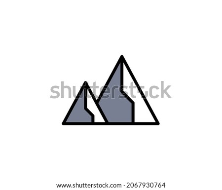 Mountain premium line icon. Simple high quality pictogram. Modern outline style icons. Stroke vector illustration on a white background. 