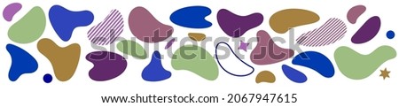 Abstract blotch shape. Liquid shape elements. Set of modern graphic elements. Fluid dynamical colored forms banner. Gradient abstract liquid shapes. Vector illustration. Royalty-Free Stock Photo #2067947615