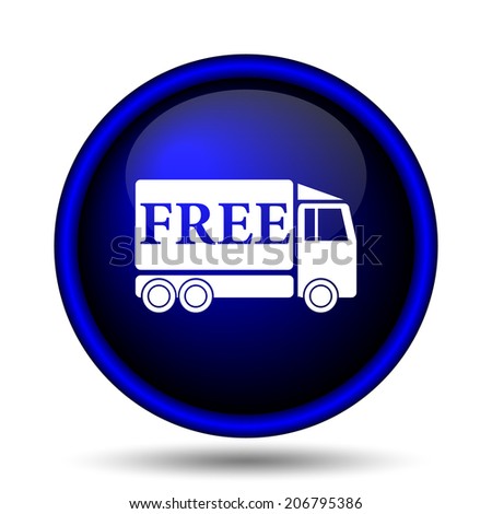 Free delivery truck icon. Internet button on white background. 