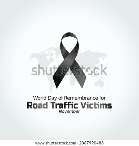 vector graphic of world day of remembrance for road traffic victims good for  world day of remembrance for road traffic victims celebration. flat design. flyer design.flat illustration. Royalty-Free Stock Photo #2067990488