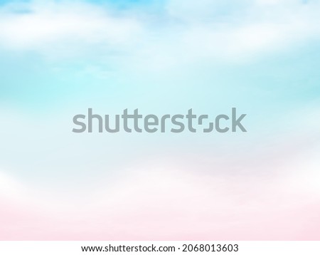 Clear pink and blue sky and white cloud detail  with copy space. Sky Landscape Background.Summer heaven with colorful clearing sky. Vector illustration.Sweet sky clouds background.