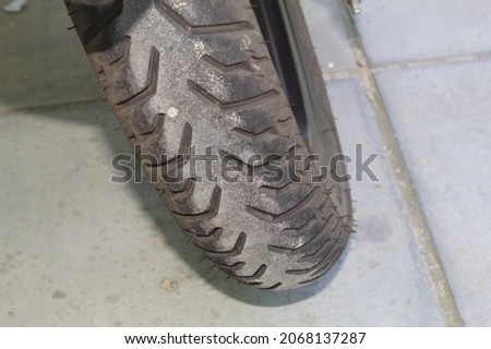 Rear tire of a motorcycle in Brazil
