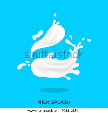 Realistic white milk splash vector
