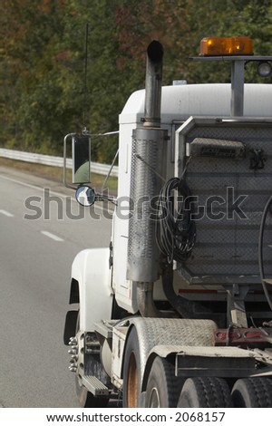 white cab of a truck from behind, usa