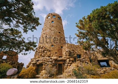  Desert View Watchtower, or Indian Watchtower at Desert View, South Rim of Grand Canyon National Park Royalty-Free Stock Photo #2068162319