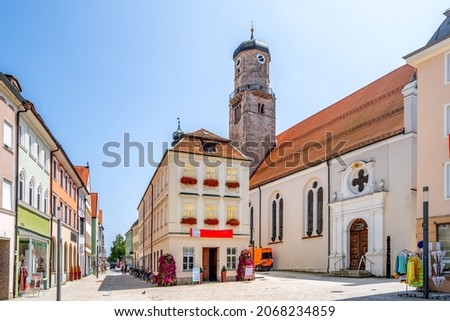 Marien Square in Weilheim Oberbayern, Bavaria, Germany Royalty-Free Stock Photo #2068234859