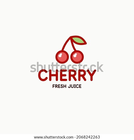 Illustration of a cherry in a modern style. Isolated image on a light background. Vector icon.