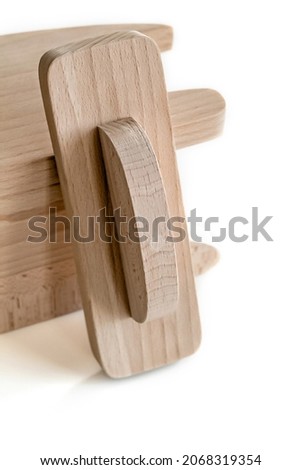 Two wooden pads made of beech for wet-heat treatment on an iron.