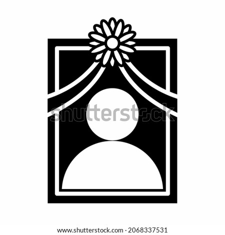 Icon vector graphic of photograph. Day of the dead elements. Dia de los muertos celebration. Icons in black and white style. Good for prints, posters, flyer, party decoration, greeting card, etc.