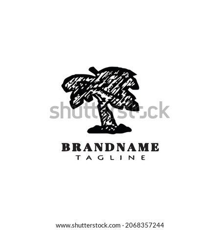 banana tree logo icon cartoon cute template modern black vector illustration