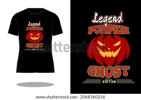 legend pumpkin ghost retro vintage t shirt design