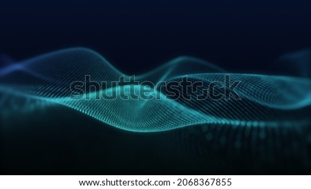 beautiful abstract wave technology background with blue light, digital wave effect, corporate concept Royalty-Free Stock Photo #2068367855